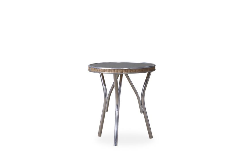 Picture of ALL SEASONS 19" ROUND END TABLE WITH CHARCOAL GLASS