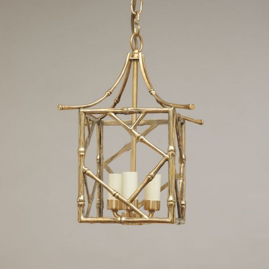 Picture of BAMBOO LANTERN, SMALL, BRASS