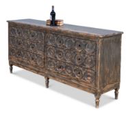 Picture of 30 CIRCLES CREDENZA, DISTRESSED BLACK