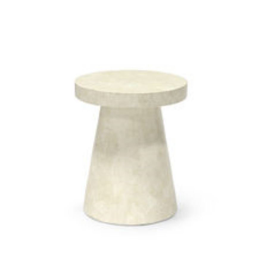 Picture of FOLEY STONE OUTDOOR SIDE TABLE, SHORT WHITE