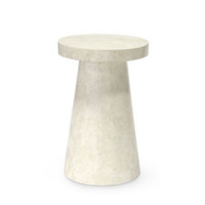 Picture of FOLEY STONE OUTDOOR SIDE TABLE, TALL WHITE