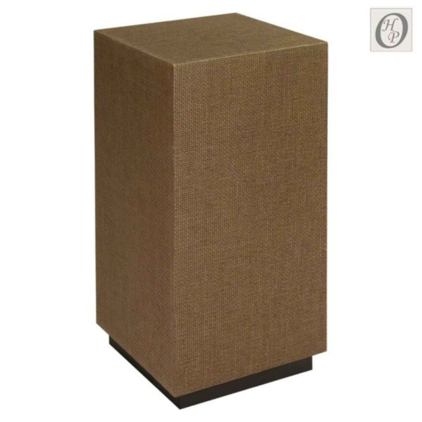 Picture of ASHEVILLE CUBE TABLE, WRAPPED IN CROSSHATCH GRASS CLOTH