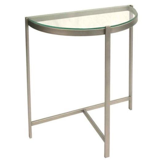 Picture of DEMILUNE TABLE, METAL AND GLASS