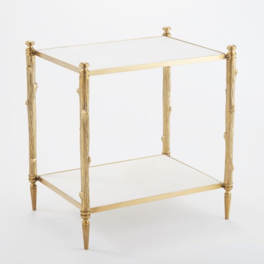 Picture of ARBOR SIDE TABLE-BRASS & WHITE MARBLE