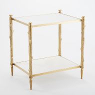 Picture of ARBOR SIDE TABLE-BRASS & WHITE MARBLE
