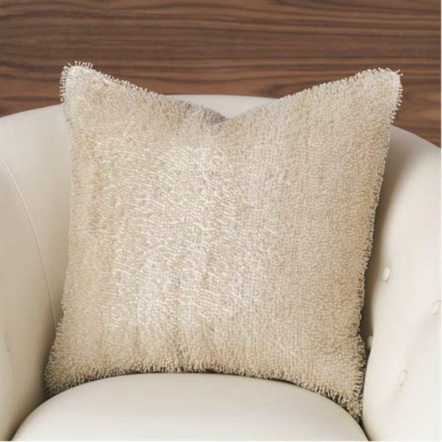 Picture of BEADED PILLOW-WHITE