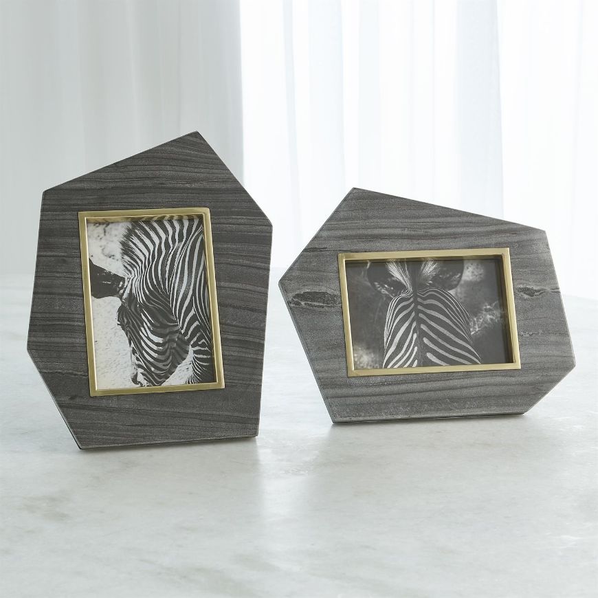 Picture of BRASS FRAME GREY STONE PHOTO FRAME