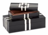 Picture of BLACK AND WHITE LINES BOXES SET OF 2