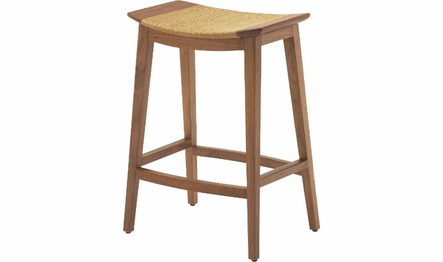 Picture of CURVED WALNUT COUNTER STOOL